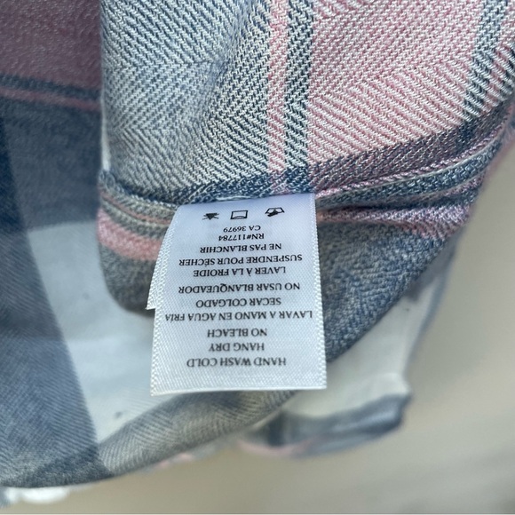 Rails Super Soft Hunter Plaid Button Down Shirt Gray White Pink Size Small - Picture 4 of 11